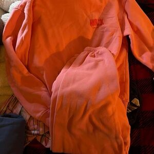 white fox pink Sweatshirt and Sweatpants Set